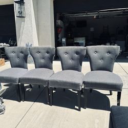 Gray Fabris chairs 