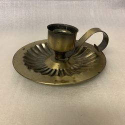 Vintage Homco Brand Rustic Metal Candlestick Holder Colonial Style