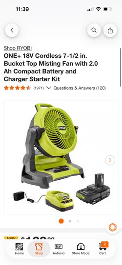 Ryobi misting fan