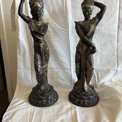 Balinese Statues Set 2 Ceramic 18”x5”