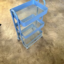 Blue Rolling Cart