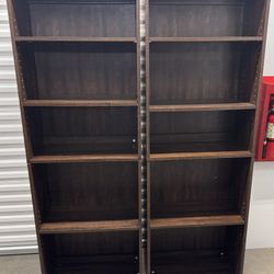 2-Used Dark Brown Bookshelves