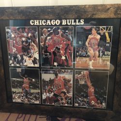 Vintage Chicago Bulls Framed Poster 20”x24”