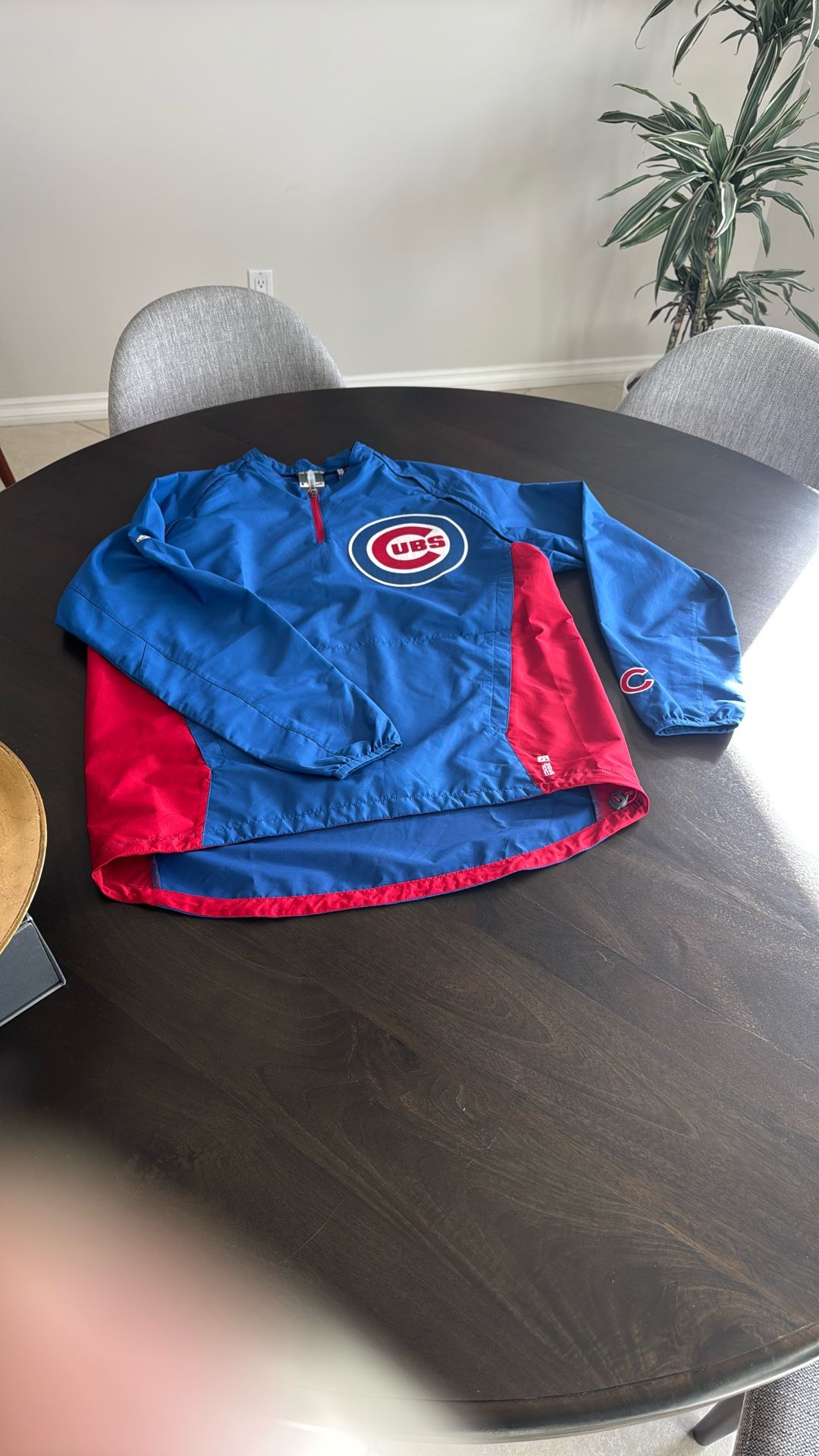Chicago Cubs Majestic Authentic Collection 1/4 Zip Up Windbreaker Jacket