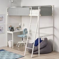 Bunk Bed With Desk And Mattress