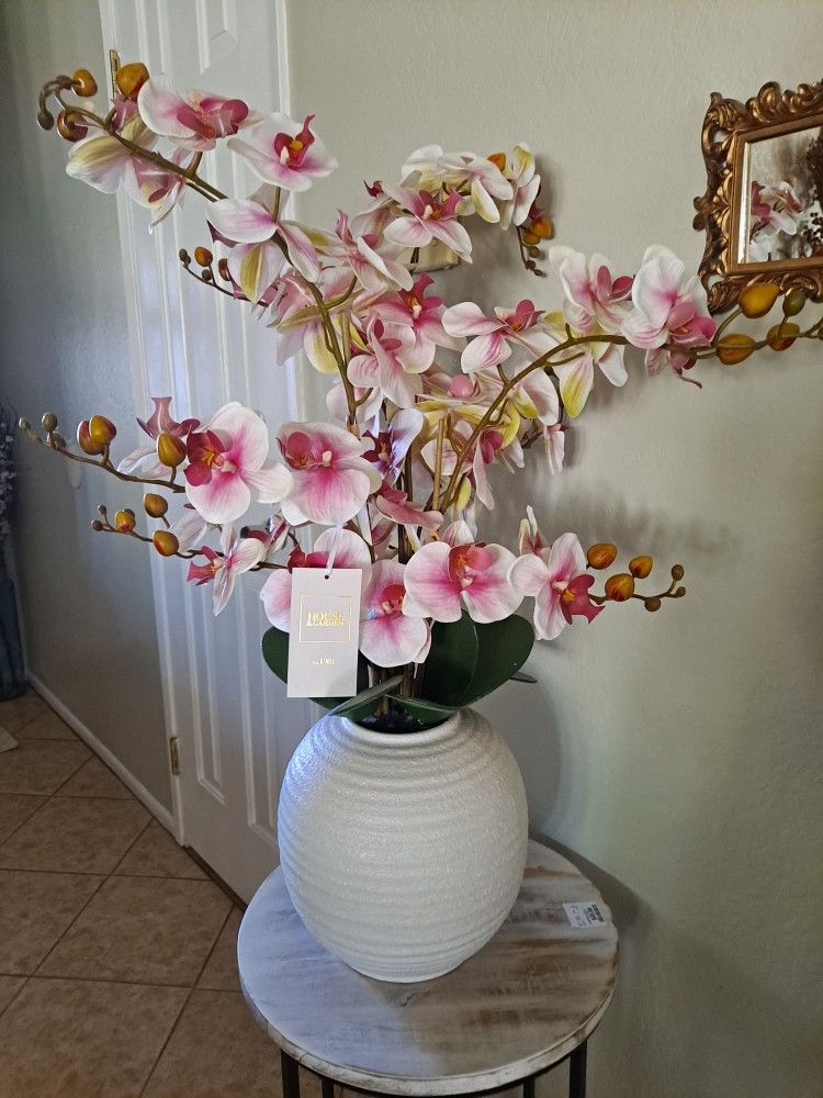 ARREGLO FLORAL DE ORQUIDIAS ARTIFICIALES NUEVO π»π«