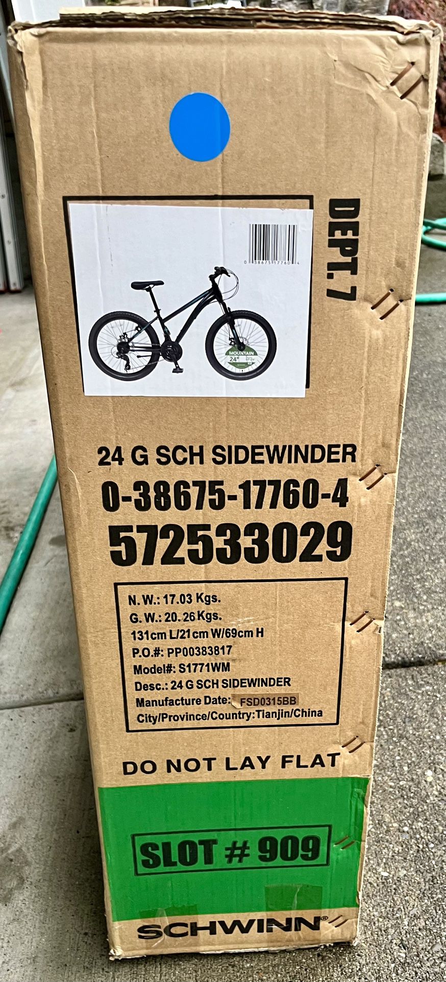 BRAND NEW-Unopened Box-Schwinn 24” Sidewinder Unisex Mountain Bike, 21 Speeds