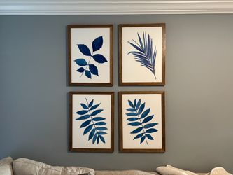 Set of 6 Botanical Leaf Framed Wall Art Prints
