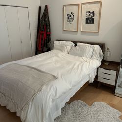 Queen Bed with Frame and Mattress 