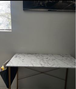 Marble desktop writing desk with golden frame