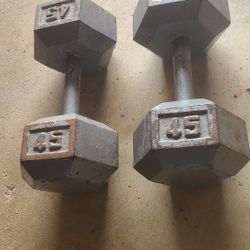 A pair Of 45# Dumbells $80