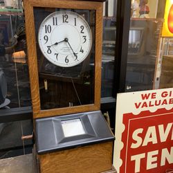 Antique International Time Recording Clock 