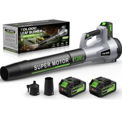 Leaf Blower Cordless,1200W Brushless Electric Blower 6 Speed Levels, Leaf Blower for Lawn Care, Garden, Yard