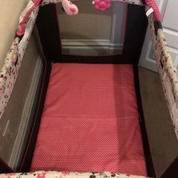 Pink Baby Crib 