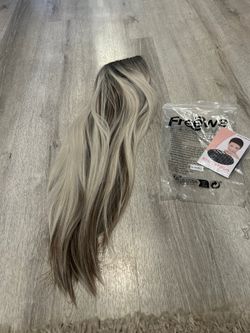 New Long Ombre Platnium Blone and Brown Wig