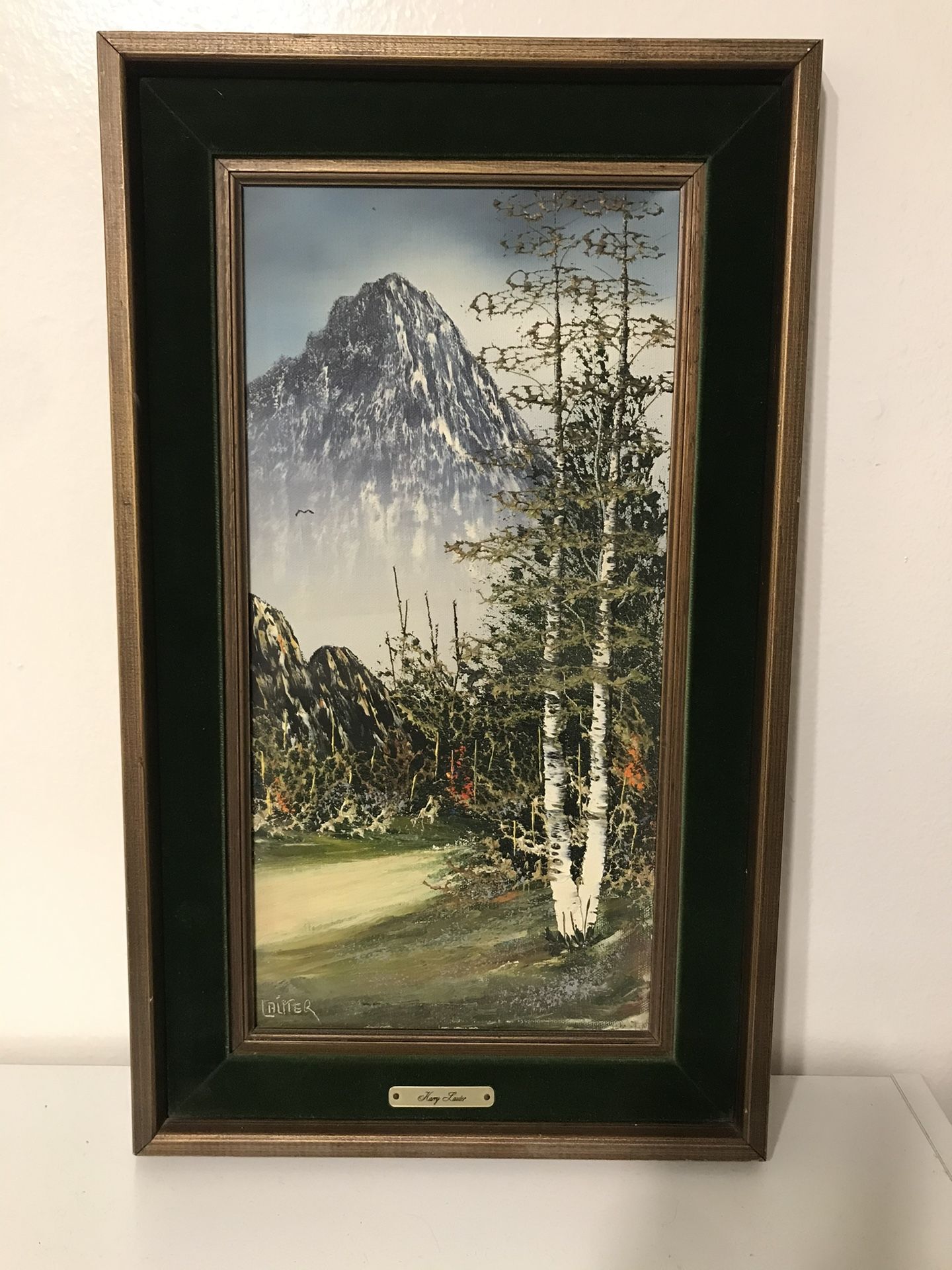 Vintage Harry Lauter Oil On Canvas Landscape Painting - Famous Western Hollywood Actor