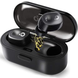True Wireless Earbuds Bluetooth v4.1 Headphones, Hands-Free Call in-Ear Sport Earphones Headset with Charging Case, Built-in Microphone