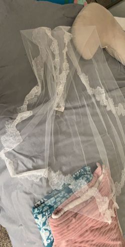 Very long beautiful wedding vail