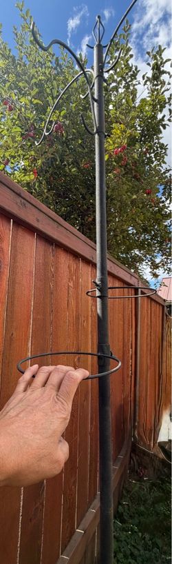 Metal Shepherd's Hook and Garden Hanging Pole. Read description 1st
