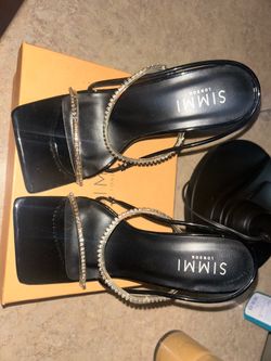 Simmi london black rhinestone stiletto sandals