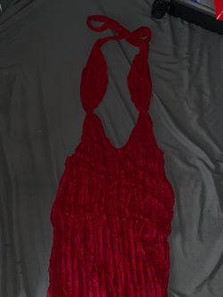 Red Ruched Maxi Dress