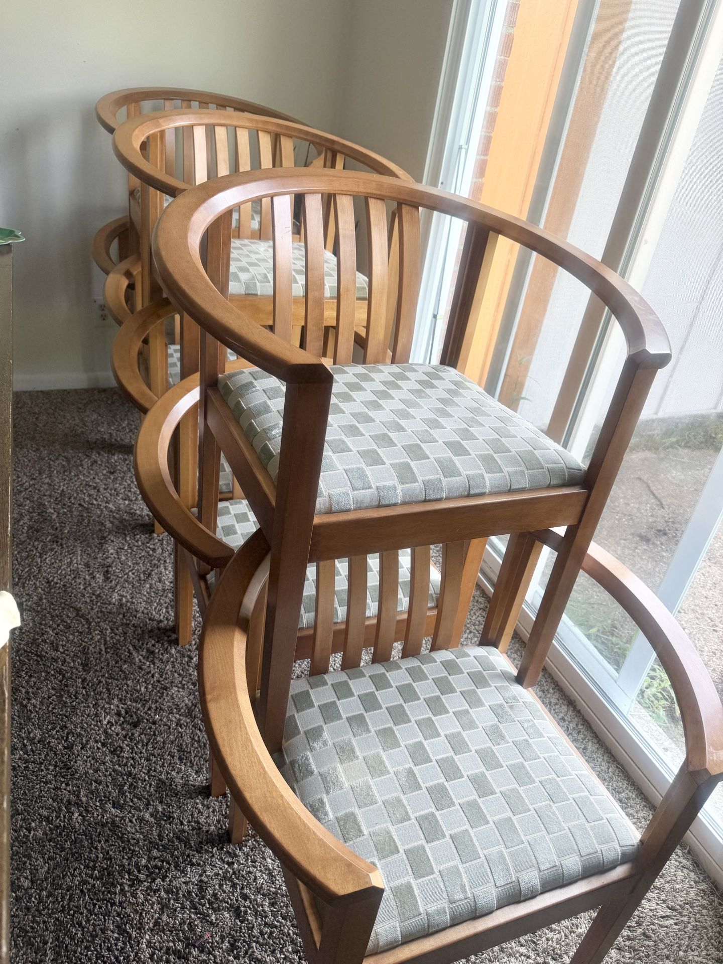 4 Bent Wood Unique Modern Vintage Chairs