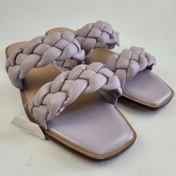 NWT TIME &TRU Women's Lavander Sandals Braided Double Band Size 9