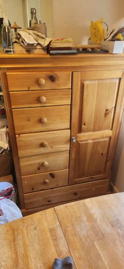FREE solid wood table and cabinet