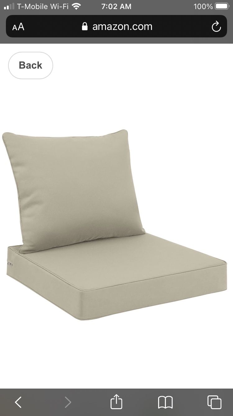 New Beige Patio cushions X4