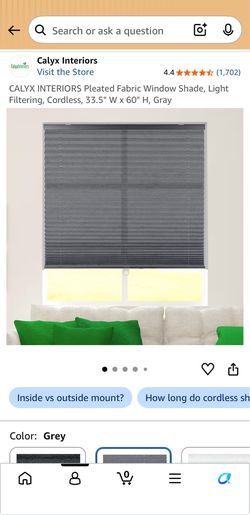 $20-Pleated Fabric Window Shades