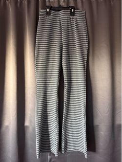 Houndstooth Knit Flare Pants