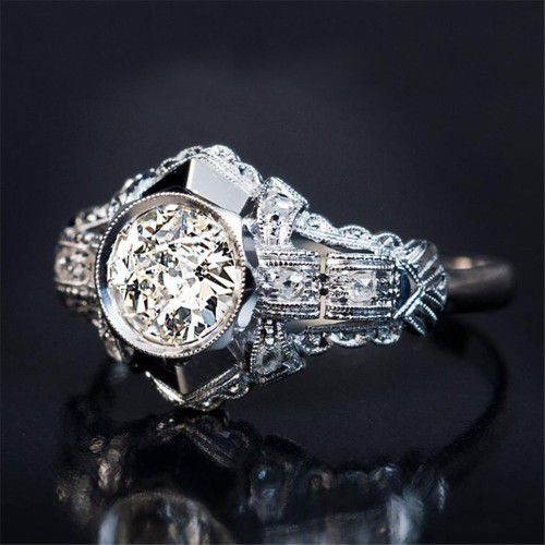 "Royal Zircon Stone Vintage Cubic Carved Luxury Rings for Men, L191
 
 