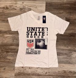 Women's USA Soccer White Graphic Tee