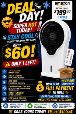 Portable Evaporative Air Cooler with Remote