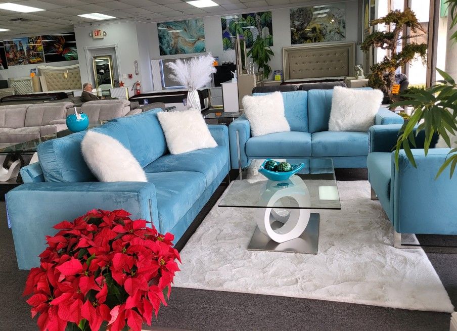 Velvet Sofa And Loveseat Pre-Black FRIDAY Sale $1,499 With Free Chair