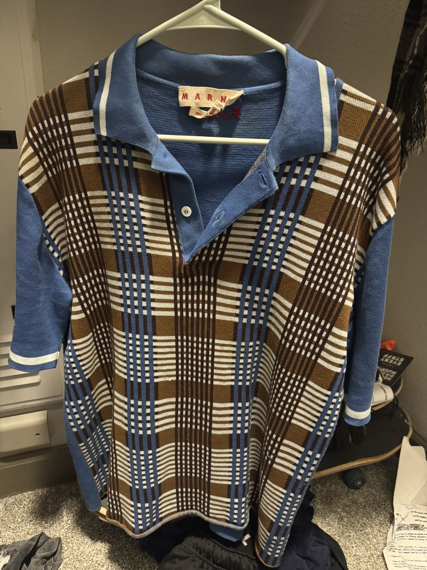 Designer Marni Knitted Polo Shirt