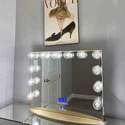 Impressions Bluetooth Vanity Gold Mirror
