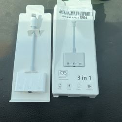Lightning Adapter With 2 Headphones Plus Charge