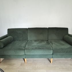 Burrow Nomad Sofa-Green Velvet