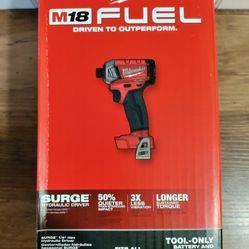 M18 Milwaukee FUEL SURGE 18V Lithium-Ion Brushless Cordless 1/4 in. Hex Impact Driver (Tool-Only)
