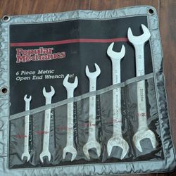 6 Piece Metric Open End Wrench Set