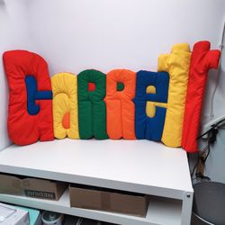 Huge GARRETT name quilt hangable pillow wall art for kids room or nursery