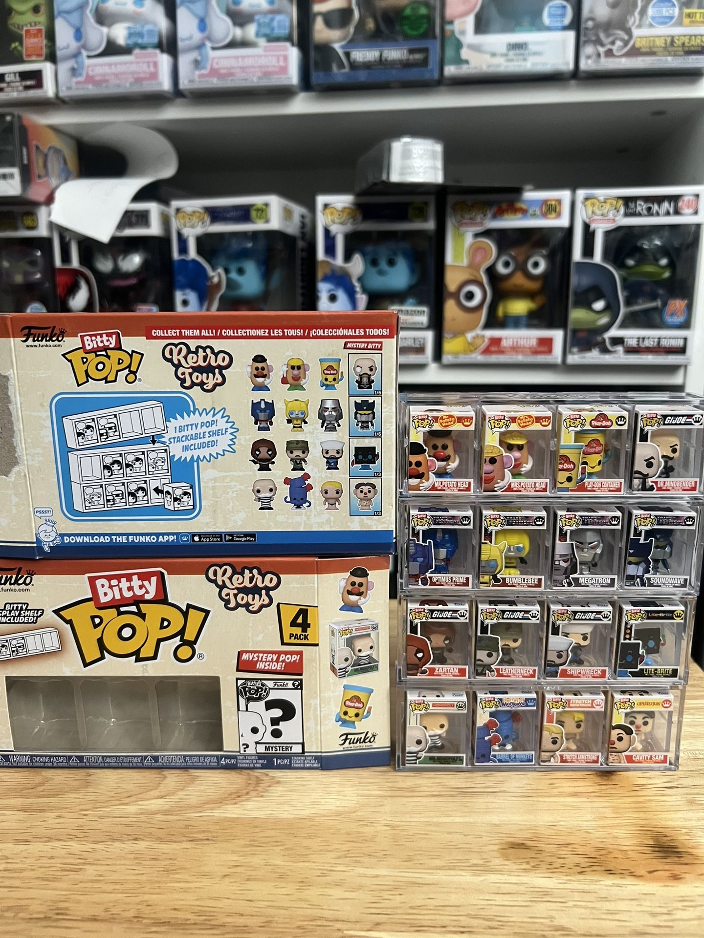 COMPLETE MULTIPACK BITTY SET Hasbro Retro Toy Funko Pops W/ ALL 4 MYSTERY CHASES