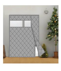 No Magnetic Thermal Door Curtain Fits Doors Size 64"x82",Curtain Size 67"x84"