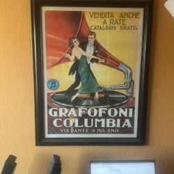 VintageGrafofoni Columba. 1920 Art Print poster framed 
