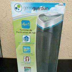 GermGuardian - 22" Air Purifier Tower with HEPA Filter &amp; UV-C for 167 Sq Ft Rooms - Black/Silver new selling for only $60
