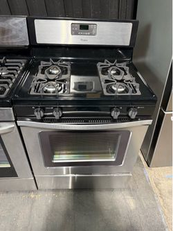 Whirlpool Stainless steel 4 burner range stove
