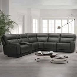 Lauretta 6-Piece Leather Power Reclining w/ Power Headrests Retail $3,349) Free Delivery & Setup