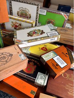 Empty cigar boxes