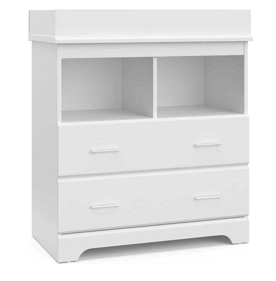 Storkcraft Brookside 2 Drawer Changing Table ASSEMBLED Light Gray